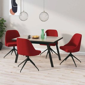 vidaXL Cadeiras de jantar 4 pcs veludo vermelho tinto
