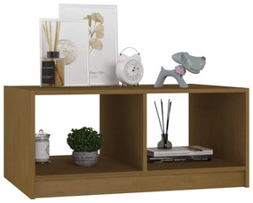 Mesa de centro 75x50x33,5 cm pinho maciço castanho mel