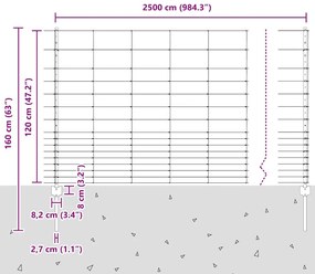 Postes de Cerca vidaXL 22 pcs U-Channel 120 cm Aço Galvanizado