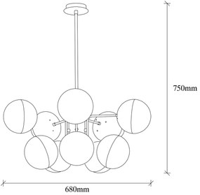 Chandelier Karsor – Vintage – 68 x 68 cm