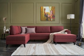 Sofá-Cama de Canto Belen – Vermelho Claret – 300x78x202 cm