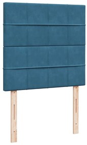 Cama boxspring com colchão 90x200 cm veludo azul