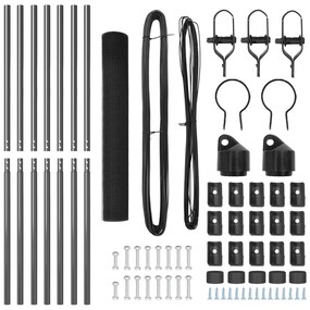 Conjunto de Postes de Cerca de Metal Conjunto de 2 Cinza