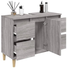 Móvel p/ lavatório 80x33x60 cm derivados madeira cinza sonoma