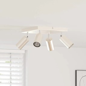 vidaXL Holofote de Teto 4 Vias Ajustáveis Níquel Escovado GU10