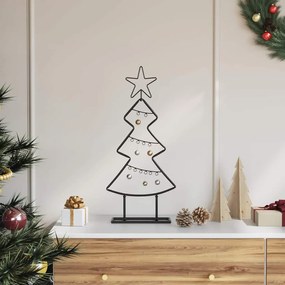 vidaXL Árvore de Natal de metal com suporte Preto 60 cm Aço