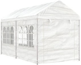 Gazebo com telhado 4,46x2,28x2,69 m polietileno branco