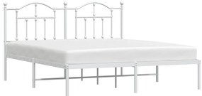 Estrutura de cama com cabeceira 160x200 cm metal branco
