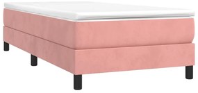 Cama com molas/colchão 90x190 cm veludo rosa