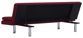 Sofá Cama Vivian - Cor Vermelho Escuro - Em Tecido, Estrutura em Madei