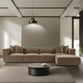 Sofá de Canto Sora – Castanho – 350x65x190 cm