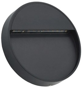 Candeeiros LED de parede exterior 2 pcs 3 W redondo preto
