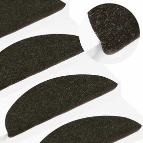 vidaXL Tapetes de escada adesivos 30 pcs 56x17x3 cm antracite