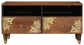 Mesa de Café 80x54x40 cm Madeira Sólida de Mangueira