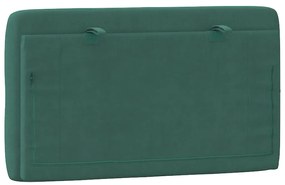 Almofadão de cabeceira 80 cm veludo verde-escuro