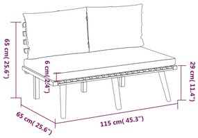 5 pcs conjunto lounge de jardim com almofadões acácia maciça