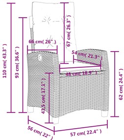 4 pcs conjunto de jantar p/ jardim c/ almofadões vime PE bege