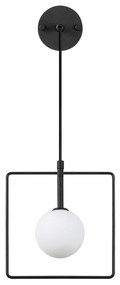 Aplique de Parede Geometri – Preto/Branco – 22 x 15 cm
