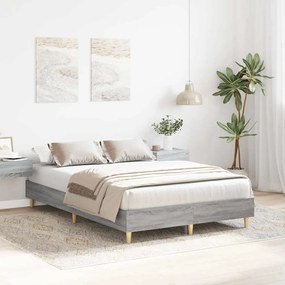 Estrutura de cama sem colchão 120x200 cm cinza sonoma