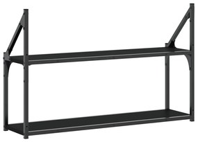 Unidade 2 prateleiras parede 80x21x51cm derivados madeira preto
