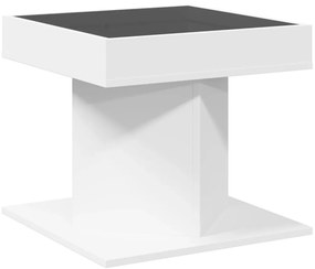 Mesa de centro c/ LEDs 50x50x45cm derivados de madeira branco