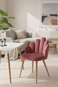 Cadeira Hand Veludo - Rosa