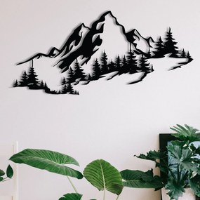 Acessório Decorativo de Parede em Metal Mountain – Preto – 67 x 30 cm