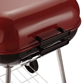 Churrasqueira de carvão Piquenique com Rodas e prateleira Churrasqueira ao ar livre Jardim Camping Churrasco 45x47.5x70cm