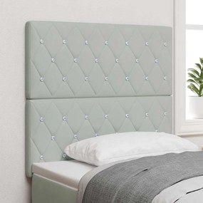 vidaXL Cabeceira LED cinza claro de 100 cm em veludo