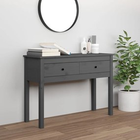 814616 vidaXL Mesa consola 100x35x75 cm madeira de pinho maciça cinzento