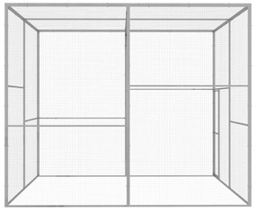 Jaula para gatos 3x3x2,5 m aço galvanizado