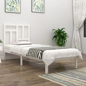 Cama sem colchão 90x190 cm madeira de pinho maciça branco