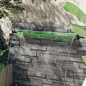 Cascata com LEDs RGB 108 cm aço inoxidável