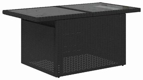 Conjunto de Sofás de Jardim de 7 Peças com Almofadas Preto Vime