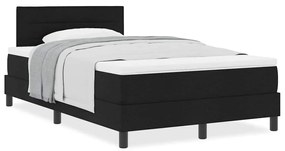Cama Box Spring com Colchão Preta 120x190 cm Tecido
