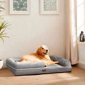 Cama ortopédica para cães 106 x 80 x 25 cm Cinzento claro