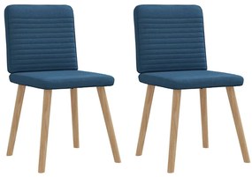 Cadeiras de jantar 2 pcs tecido azul