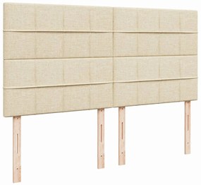Cama com molas/colchão 180x200 cm tecido cor creme