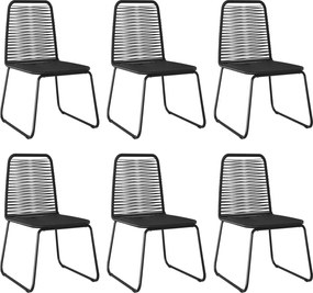 vidaXL Cadeiras para jardim 6 pcs vime PE preto