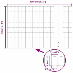 Conjunto de Cerca de Jardim Conjunto de 2 Aço Galvanizado Grande