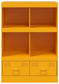 Aparador alto 67x39x95 cm aço amarelo mostarda