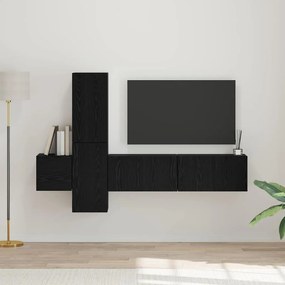 vidaXL Conjunto de móvel de TV 5 pcs Carvalho preto Madeira processada