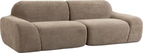 HOMCOM Sofá 3 Lugares em Chenille 244 cm, Sofá de Sala Moderno, Assento e Apoios de Braços Largos, Molas Ensacadas, Castanho Claro | Aosom Portugal
