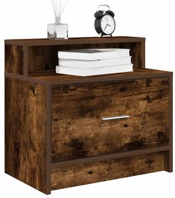 Mesa de cabeceira com gaveta 51x31x47 cm carvalho fumado