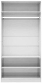 Roupeiro 100x50x200 cm derivados de madeira branco brilhante