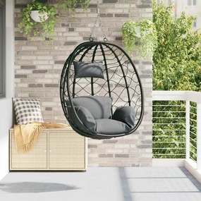 vidaXL Cesta de Cadeira de Ovo sem Suporte Antracite em Rattan Poliéster