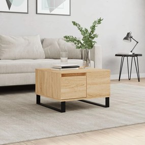 vidaXL Mesa de centro 55x55x36,5 cm derivados madeira carvalho sonoma