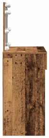 Mesa de Maquiagem com LED Madeira Velha 100x40x120 cm