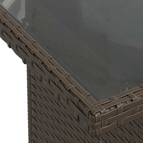 8 pcs conj. sofás jardim c/ almofadões vime PE/acácia castanho