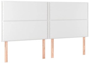 Cama com molas/colchão 180x200 cm couro artificial branco